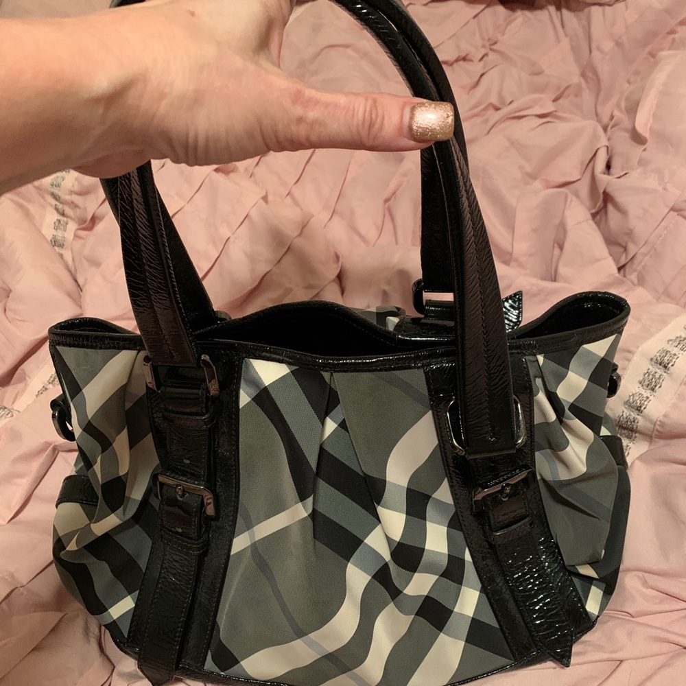 Authentic Burberry Lowry Bag W/Shoulder Strap